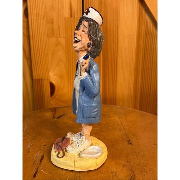 Doug Harris Hand painted Figurine Nurse "Feeling No Pain…” Russ Berrie 13185 - Picture 2 of 6